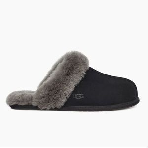 UGG Black/Grey Suede Slippers